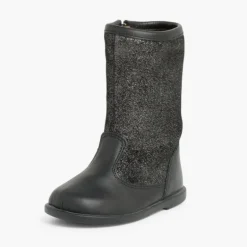 Menina Pisamonas Botas Menina Pele E Camurca Com Brilho