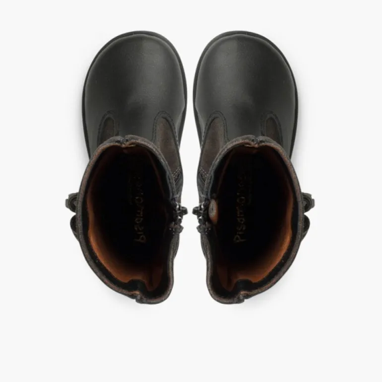 Menina Pisamonas Botas Menina Pele E Camurca Berloques