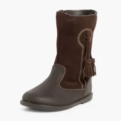 Menina Pisamonas Botas Menina Pele E Camurca Berloques