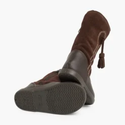 Menina Pisamonas Botas Menina Pele E Camurca Berloques
