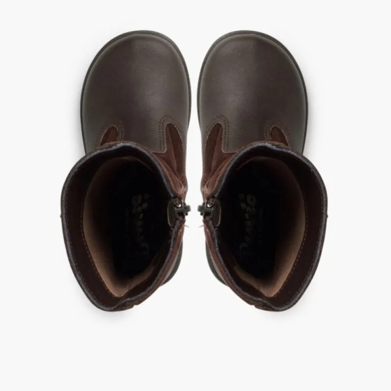Menina Pisamonas Botas Menina Pele E Camurca Berloques