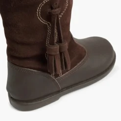 Menina Pisamonas Botas Menina Pele E Camurca Berloques