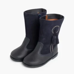 Menina Pisamonas Botas Menina Pele E Camurca Berloques