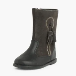 Menina Pisamonas Botas Menina Pele E Camurca Berloques