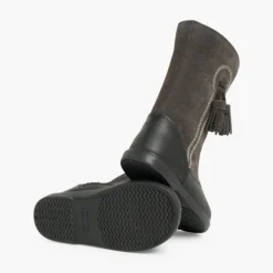 Menina Pisamonas Botas Menina Pele E Camurca Berloques