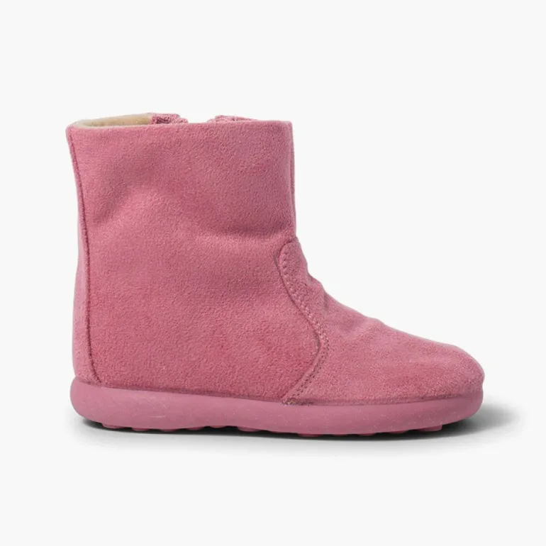 Menina Pisamonas Botas Menina Tipo Camurca Com Fecho-Eclair