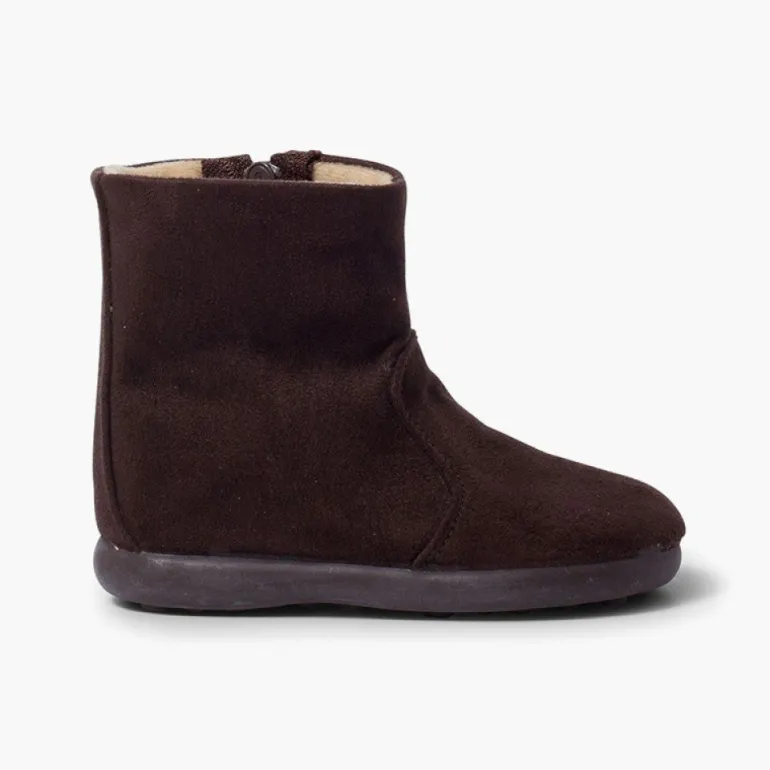 Menina Pisamonas Botas Menina Tipo Camurca Com Fecho-Eclair