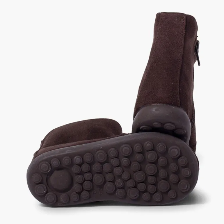 Menina Pisamonas Botas Menina Tipo Camurca Com Fecho-Eclair