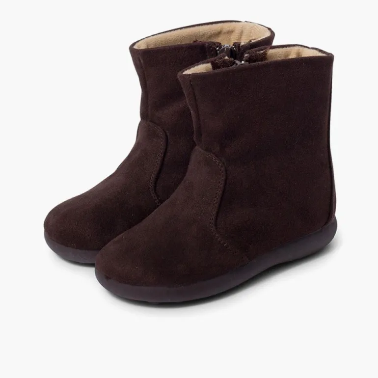 Menina Pisamonas Botas Menina Tipo Camurca Com Fecho-Eclair