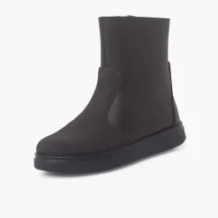 Menina Pisamonas Botas Pele Com Reforco E Fecho-Eclair Lateral