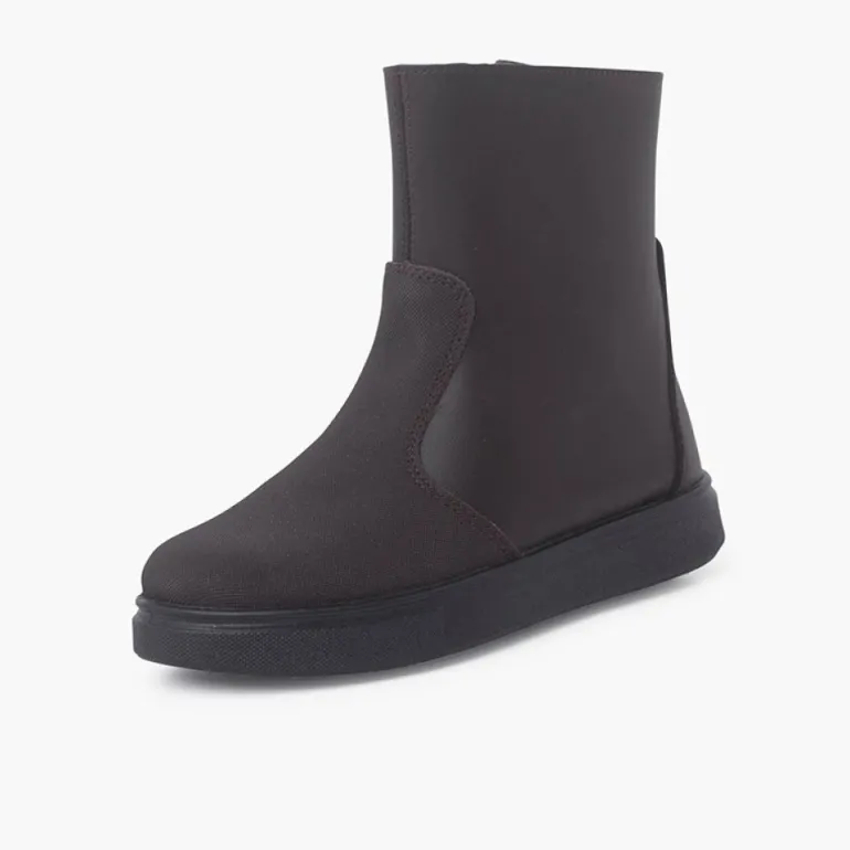 Menina Pisamonas Botas Pele Com Reforco E Fecho-Eclair Lateral