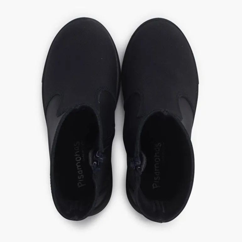 Menina Pisamonas Botas Pele Com Reforco E Fecho-Eclair Lateral