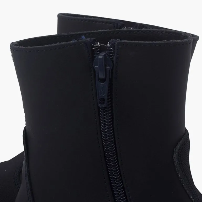 Menina Pisamonas Botas Pele Com Reforco E Fecho-Eclair Lateral