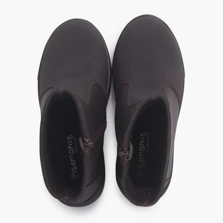 Menina Pisamonas Botas Pele Com Reforco E Fecho-Eclair Lateral