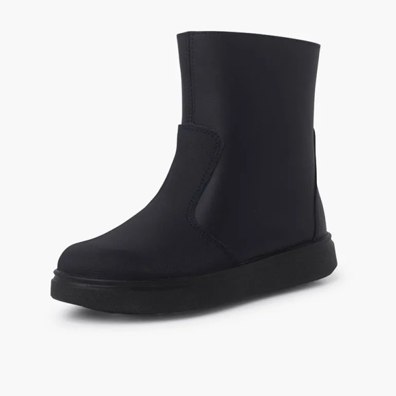 Menina Pisamonas Botas Pele Com Reforco E Fecho-Eclair Lateral