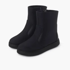 Menina Pisamonas Botas Pele Com Reforco E Fecho-Eclair Lateral