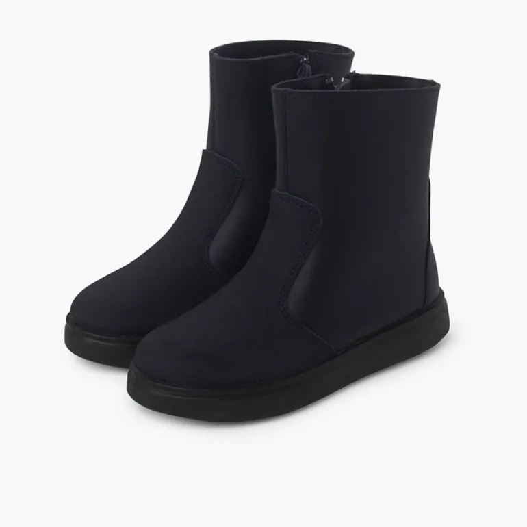 Menina Pisamonas Botas Pele Com Reforco E Fecho-Eclair Lateral