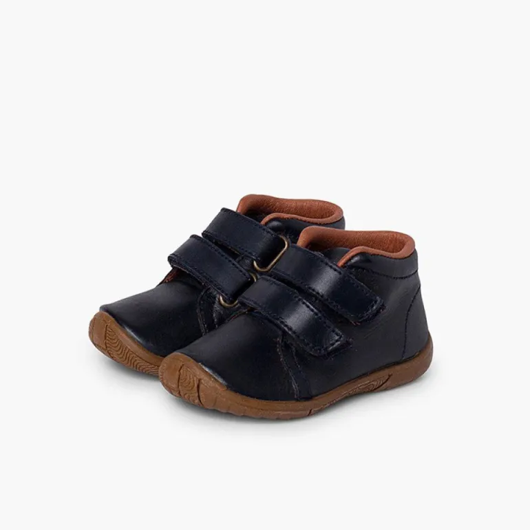 Menino Pisamonas Botas Pele Meninos Duplo Fecho Biqueira Reforcada