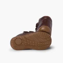 Menino Pisamonas Botas Pele Meninos Duplo Fecho Biqueira Reforcada