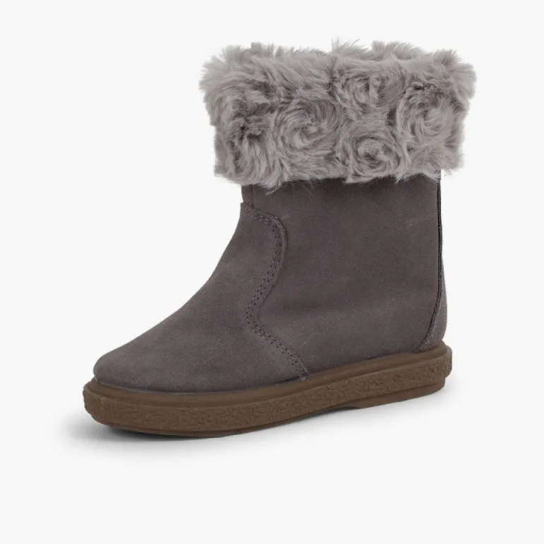 Menina Pisamonas Botas Pelo Meio Cano Com Fecho-Eclair