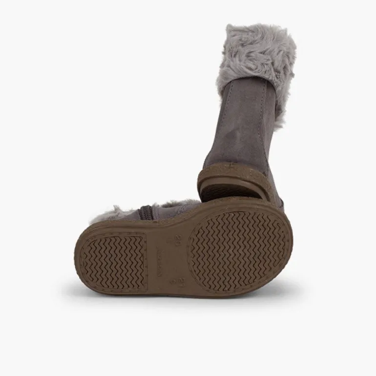 Menina Pisamonas Botas Pelo Meio Cano Com Fecho-Eclair