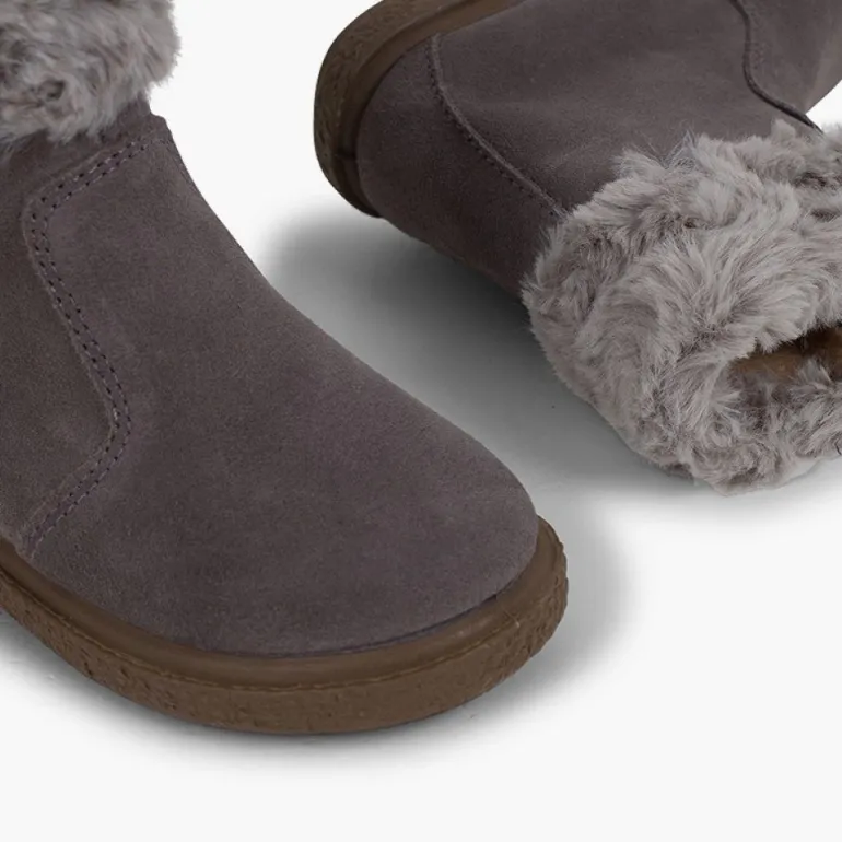 Menina Pisamonas Botas Pelo Meio Cano Com Fecho-Eclair
