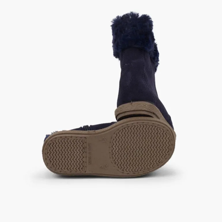 Menina Pisamonas Botas Pelo Meio Cano Com Fecho-Eclair
