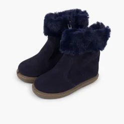 Menina Pisamonas Botas Pelo Meio Cano Com Fecho-Eclair