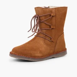 Menina Pisamonas Botas Pelo Menina Atacadores Cruzados Fecho-Eclair