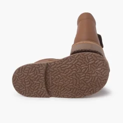Menina Pisamonas Botas Safari Pele Com Tiras Aderentes