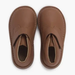 Menina Pisamonas Botas Safari Pele Com Tiras Aderentes