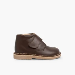 Menina Pisamonas Botas Safari Pele Com Tiras Aderentes