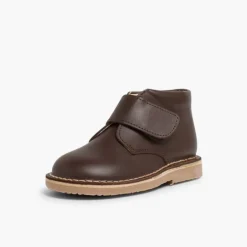 Menina Pisamonas Botas Safari Pele Com Tiras Aderentes