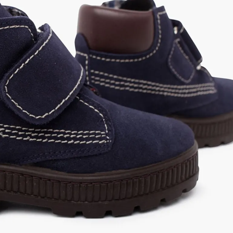 Menina Pisamonas Botas Sola Track Fecho Aderente Pespontos