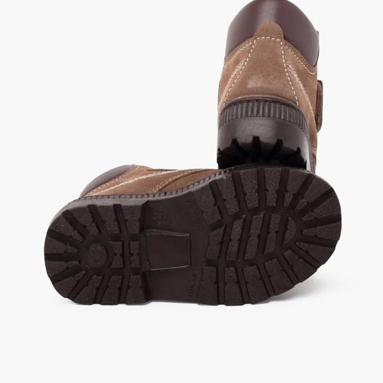 Menina Pisamonas Botas Sola Track Fecho Aderente Pespontos