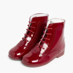 Menina Pisamonas Botas Verniz Atacadores