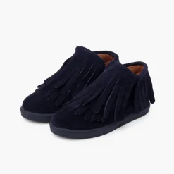 Menina Pisamonas Botim Camurca Franjas Fecho-Eclair Lateral