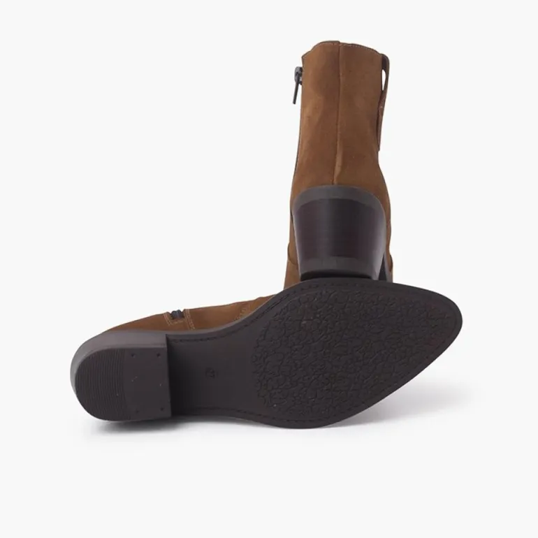 Menina Pisamonas Botins Cowboy Camurca