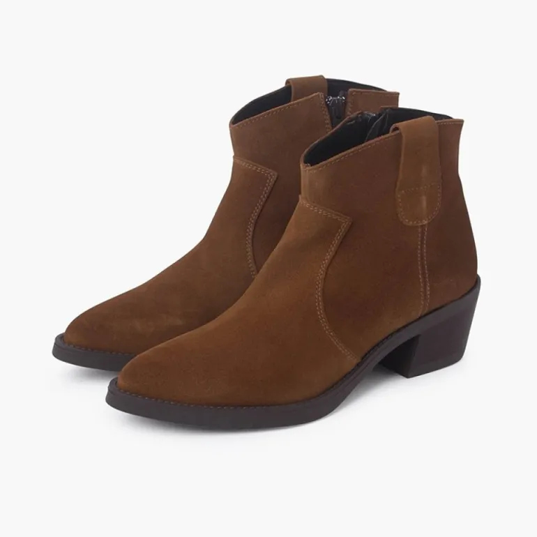 Menina Pisamonas Botins Cowboy Camurca