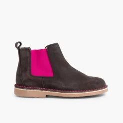 Menina Pisamonas Botins De Camurca Criancas & Mulher Com Elasticos De Cores