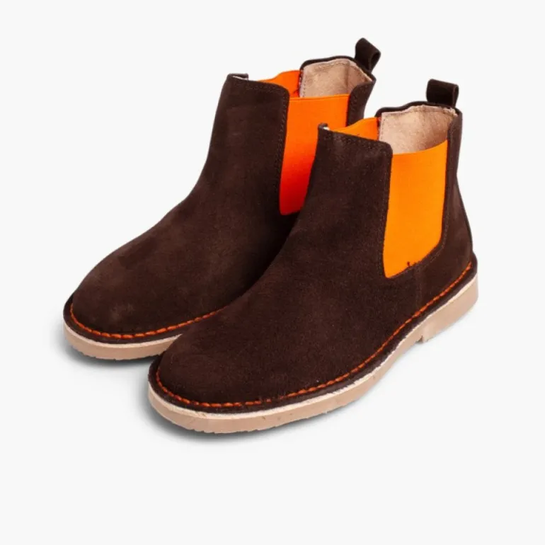 Menina Pisamonas Botins De Camurca Criancas & Mulher Com Elasticos De Cores
