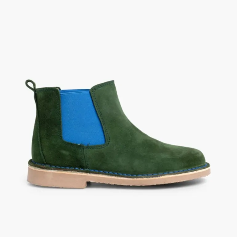 Menina Pisamonas Botins De Camurca Criancas & Mulher Com Elasticos De Cores