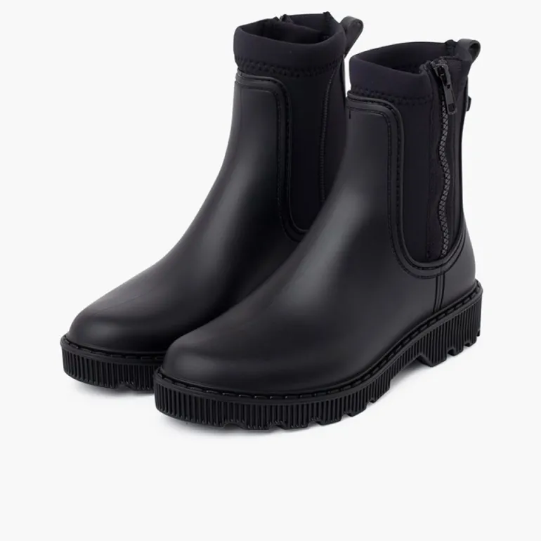 Menina Pisamonas Botins Galocha Crianca E Mulher Fecho-Eclair Lateral