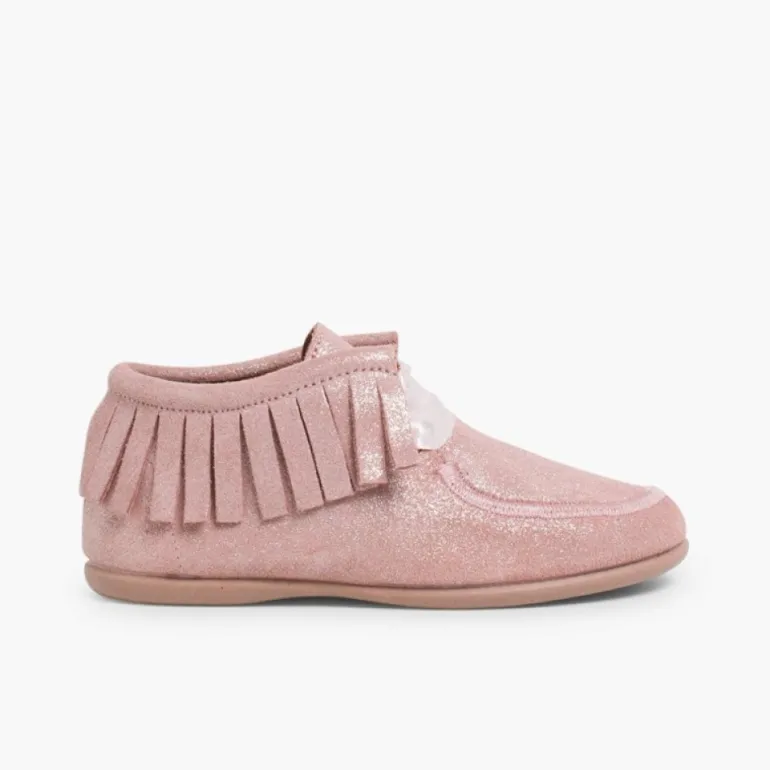 Menina Pisamonas Botins Glitter Indios Com Franjas