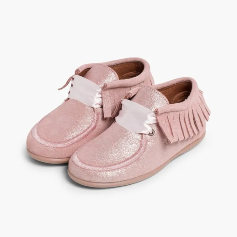 Menina Pisamonas Botins Glitter Indios Com Franjas