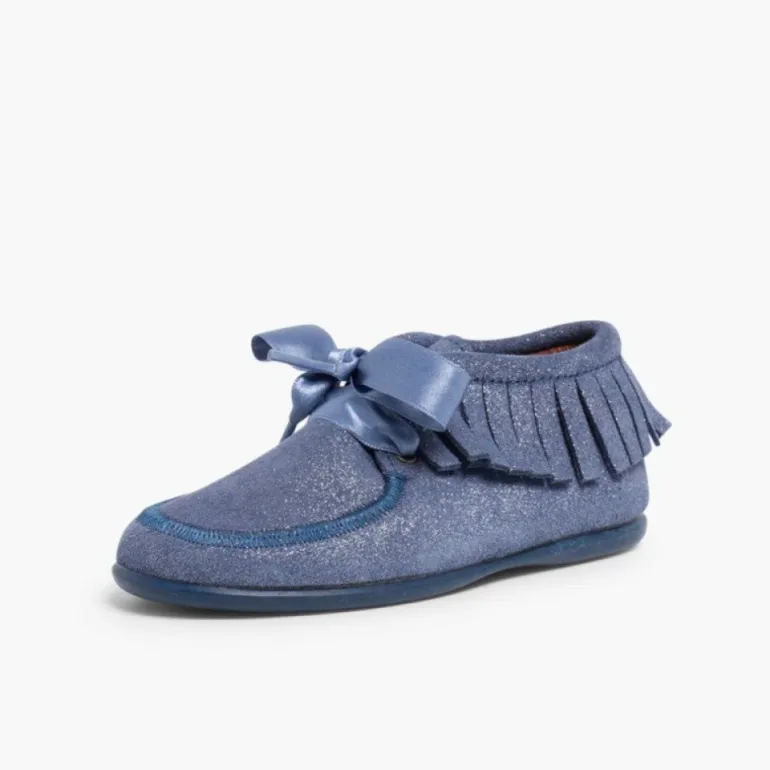 Menina Pisamonas Botins Glitter Indios Com Franjas