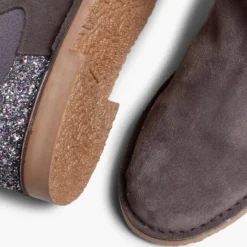 Menina Pisamonas Botins Menina Camurca Com Traseira Glitter