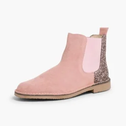 Menina Pisamonas Botins Menina Camurca Com Traseira Glitter