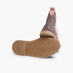 Menina Pisamonas Botins Menina Camurca Com Traseira Glitter