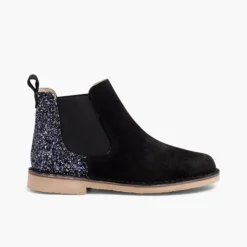 Menina Pisamonas Botins Menina Camurca Com Traseira Glitter